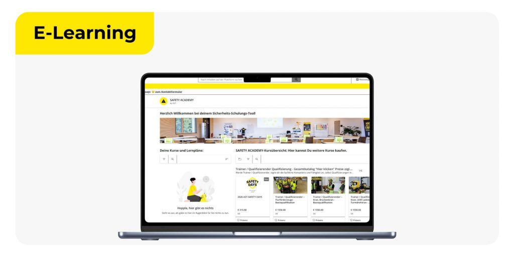 Arbeitssicherheitsschulungen Online bzw On-demand via E-Learning.